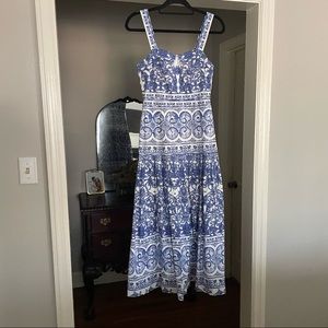 Antonio melani Blue and white midi dress